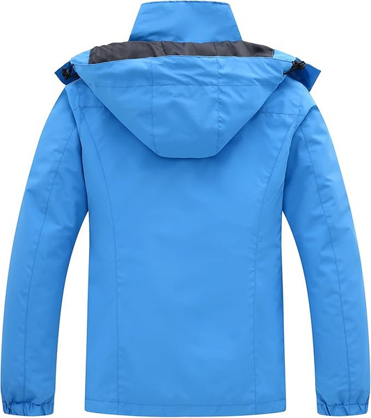 Women's 3 in 1 Ski Jacket Mountain Waterproof Windproof Winter Snow Coat Hike Snowboarding Jackets Hooded Warm Raincoat