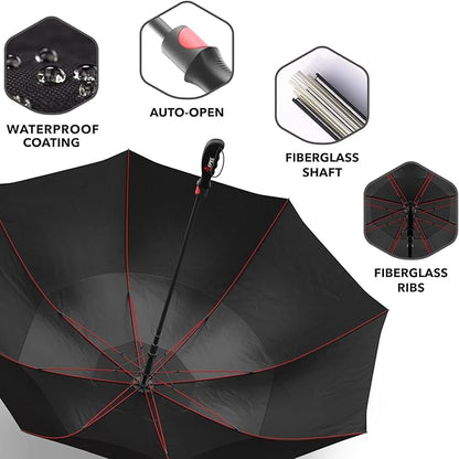 Repel Umbrella Windproof Travel Umbrellas for Rain - Easy Auto Open Close, Durable & Compact Umbrella, Strong Fiberglass Frame, Waterproof Canopy - Backpack, Purse, Portable Umbrella for Travel
