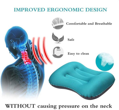 SUNYAO Ultralight Inflatable Camping Pillows - Compressible, Compact, Inflatable, Comfortable, Ergonomic Pillow for Neck & Lumbar Support While Camping,Backpacking,Hiking