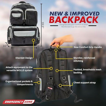 Urban Emergency Survival Kit - 2 or 4 Person Bug Out Bag | 72-Hours | Emergency Food Rations, Water with Survival Gear and Supplies for Disaster Preparedness