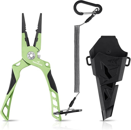 KastKing Gila 7.5-inch Fishing Pliers with Scissor Line Cutters, Aircraft Grade Aluminum Fishing Gear, Saltwater Resistant Fishing Tools, Non-Slip Rubber Handle