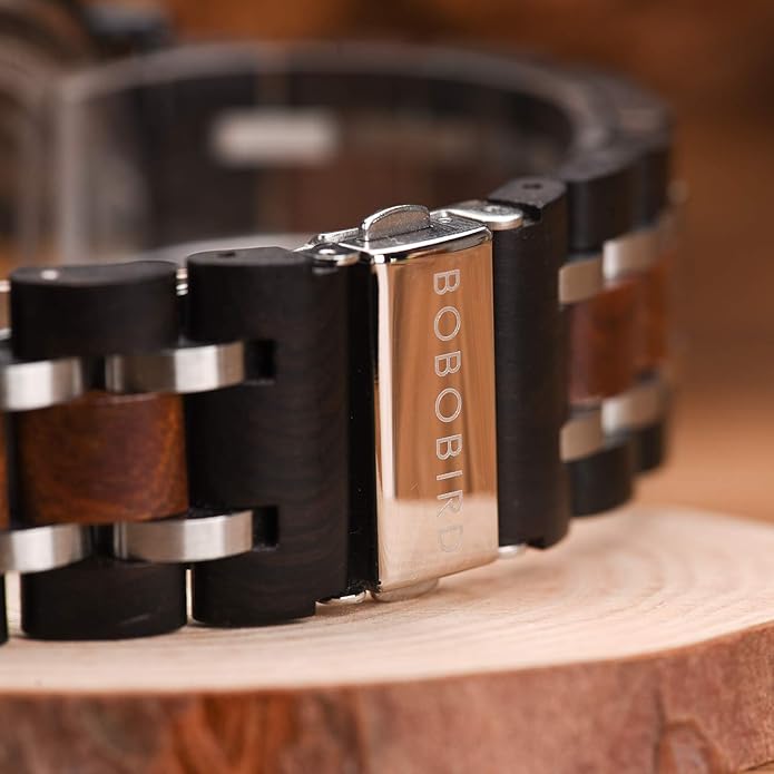 BOBO BIRD S18-1 Personalized Engraved Wood Watch Customized Wooden Watches for Husband Boyfriend Birthday Anniversary