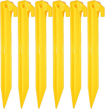 30 Pack Plastic Tent Stakes - 9 Inch Heavy Duty Beach Tent Pegs Canopy Stakes - Essential Gear for Camping, Backpacking, Gardening and More