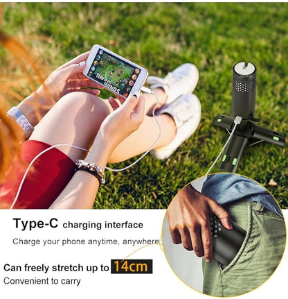 Camping Lights Rechargeable, Detachable Camping Lantern with Stand, Telescopic Waterproof Camping Lamp, Magnetic Work Hanging Light, LED Tent Flashlights for Emergency, Power Outages (Black)