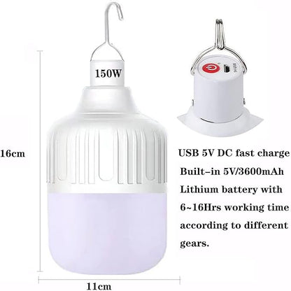 [1500 Lumens] Rechargeable Camping Lantern , IPX7 Waterproof LED Emergency Light - 3600mAh Battery, USB Charging, 5 Light Modes for Tent/Hiking/Hurricane (150W)