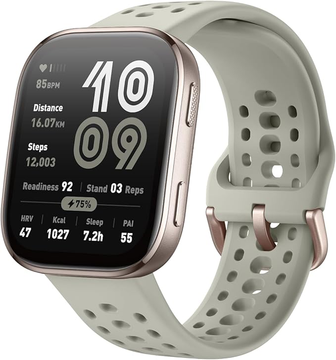 Amazfit Bip 6 Smart Watch 46mm, 14 Day Battery, 1.97" AMOLED Display, GPS & Free Maps, AI, Bluetooth Call & Text, Health, Fitness & Sleep Tracker, 140+ Workout Modes, 5 ATM Water-Resistance, Stone
