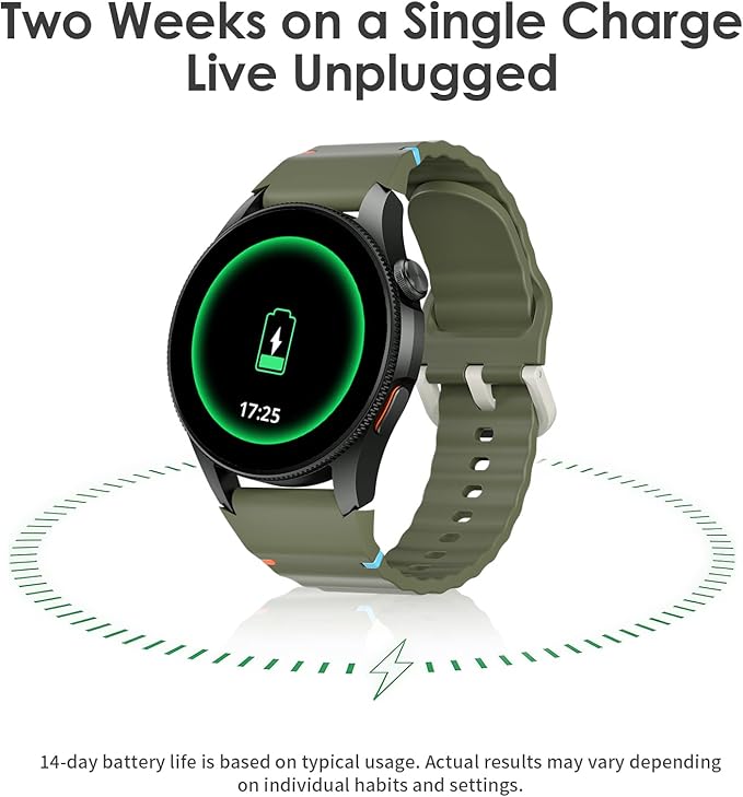G12 Fitness Smartwatch with GPS, 2 Watch Bands, 1.43 AMOLED Screen, 3ATM 30M Waterproof, 450mAh Large Battery, Answer/Make Call, 24/7 Sleep Tracking, Compatible for Android iOS