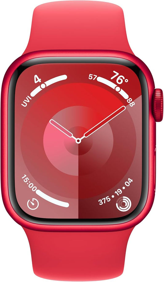 Apple Watch Series 9 [GPS + Cellular, 41mm] - (PRODUCT)RED Aluminum Case with (PRODUCT)RED Sport Band, M/L (Renewed)