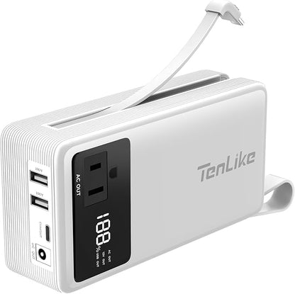 Portable Power Station 99.9Wh Power Bank for Camping Essentials Small Electric Generator Large Lithium Battery with 110V 80W Rated 120W Peak AC Plug in Output 60W Type-C Home Backup Outdoor Emergency