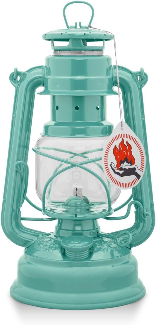 Outdoor Kerosene Fuel Lantern, German Made Weather Resistant Baby Special 276 Galvanized Hurricane Lamp for Camping or Patio, 10 Inches, Pastel Green