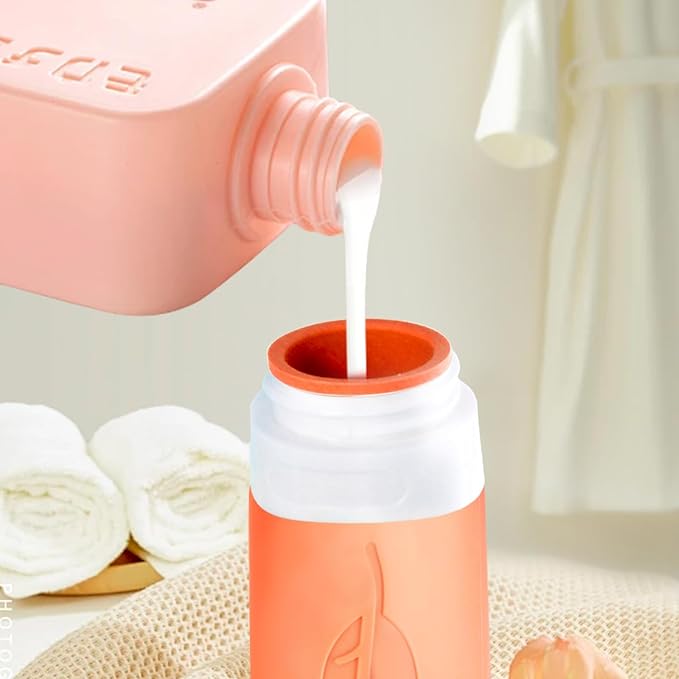 Empty 3 oz Travel Size Bottles Toiletries Containers for Toiletries Liquids，Small Silicone Mini Refillable Leak Proof TSA Approved Travel Bottles for Creams Shampoo and Conditioner Traveling