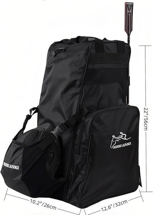 Tall Boot and Helmet Carrier - Waterproof 3 in 1 Equestrian Travel Bag for Horse Riding, Large Capacity, English Bag Carry All