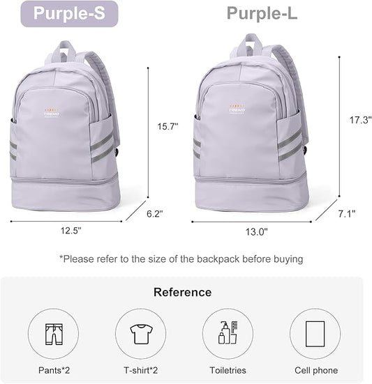 Coofay Small Gym Bag for Women - Waterproof, Lightweight Travel Backpack with Shoe Compartment