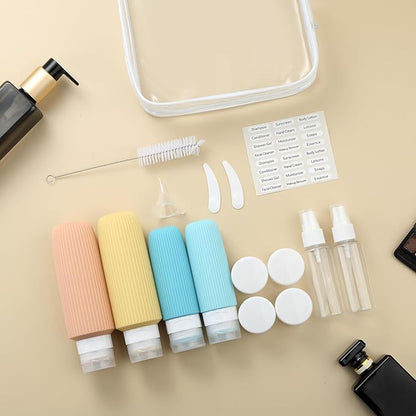 16 Pack Travel Bottles for Toiletries, Large 6oz Silicone Travel Containers jar for Toiletries, Leak Proof Refillable Liquid Shampoo And Conditioner Travel Essentials toiletry Bottles