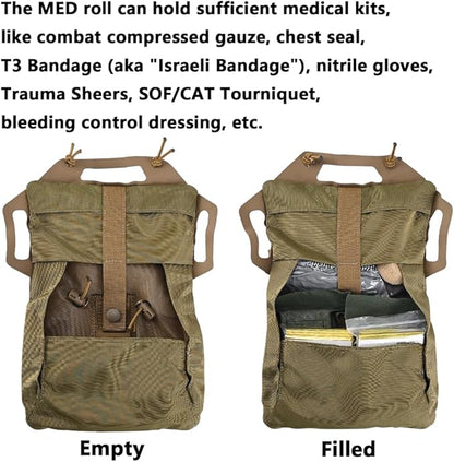 SABADO Rapid Deploy IFAK Pouch First Aid Kits Pack Tactical Two-piece System Medical Supply Holder Roll Carrier Hypalon Handle Outdoor Sport Hunting Bag Laminated Matting Fabric