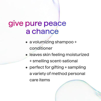 Method Body Wash and Hair Care Gift Set, Pure Peace, 3.4 oz Travel Size Bottles