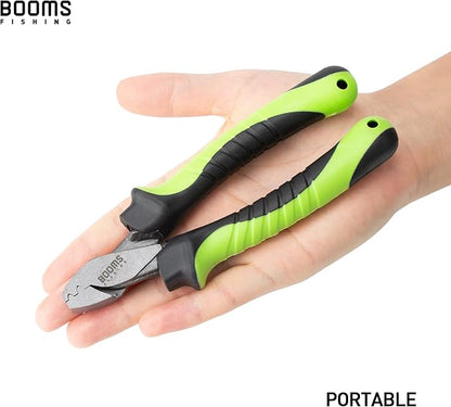 Booms Fishing CP2 Fishing Crimping Tool for Single-Barrel Sleeves, with 300pcs Sleeves, Green