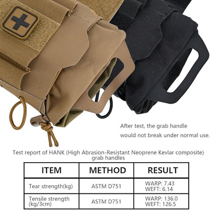 SABADO Rapid Deploy IFAK Pouch First Aid Kits Pack Tactical Two-piece System Medical Supply Holder Roll Carrier Hypalon Handle Outdoor Sport Hunting Bag Laminated Matting Fabric