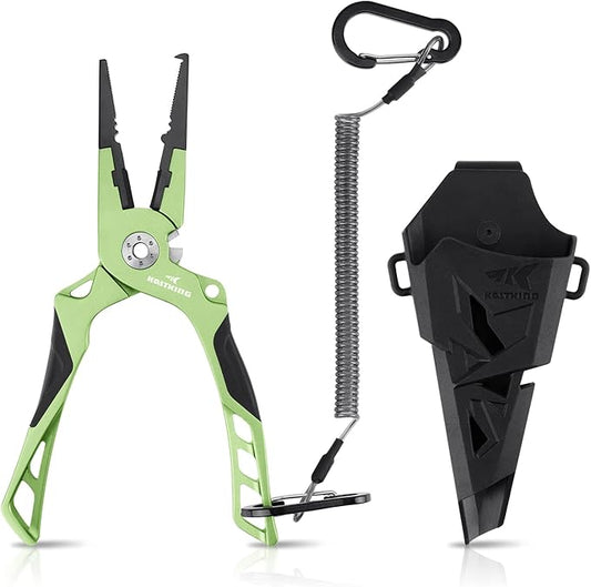 KastKing Gila 7.5-inch Fishing Pliers with Scissor Line Cutters, Aircraft Grade Aluminum Fishing Gear, Saltwater Resistant Fishing Tools, Non-Slip Rubber Handle