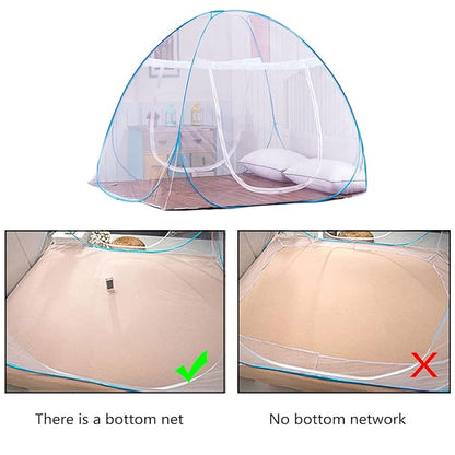 AMMER Pop-Up Mosquito Net Tent for Beds Portable Folding Design with Net Bottom for Baby Adults Trip (79 x71x59 inch)