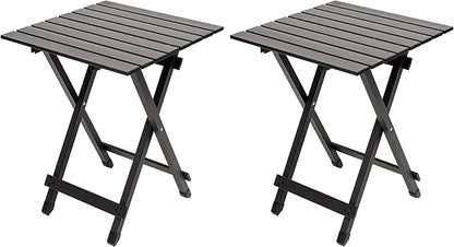 SUNNYFEEL Folding Camping Table - Lightweight Aluminum Portable Picnic Table, 18.5x18.5x24.5 Inch for Cooking, Beach, Hiking, Travel, Fishing, BBQ, Indoor Outdoor Small Foldable Camp Tables