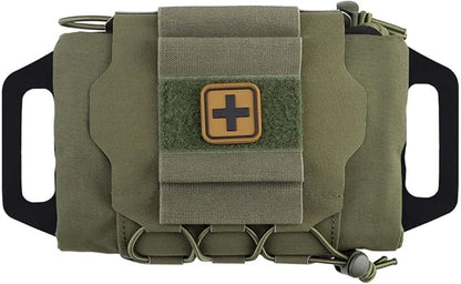 SABADO Rapid Deploy IFAK Pouch First Aid Kits Pack Tactical Two-piece System Medical Supply Holder Roll Carrier Hypalon Handle Outdoor Sport Hunting Bag Laminated Matting Fabric
