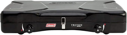 Coleman Triton 2-Burner Propane Stove, Portable Camping Cooktop with 2 Adjustable Burners & Wind Guards, 22,000 BTUs of Power for Camping, Tailgating, Grilling, BBQ, & More