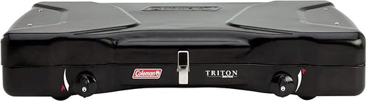 Coleman Triton 2-Burner Propane Stove, Portable Camping Cooktop with 2 Adjustable Burners & Wind Guards, 22,000 BTUs of Power for Camping, Tailgating, Grilling, BBQ, & More