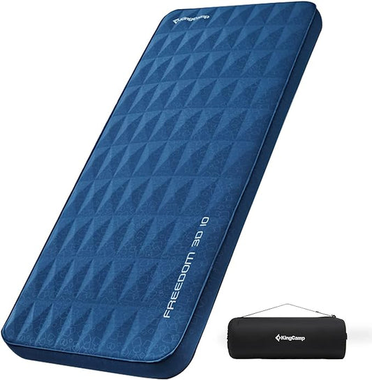 KingCamp Self Inflating Sleeping Pad for Camping with Built-in Pillow, Ultralight Sleeping Pad Camping Mat Durable for Camping Backpacking Hiking Single Double, 4 Size