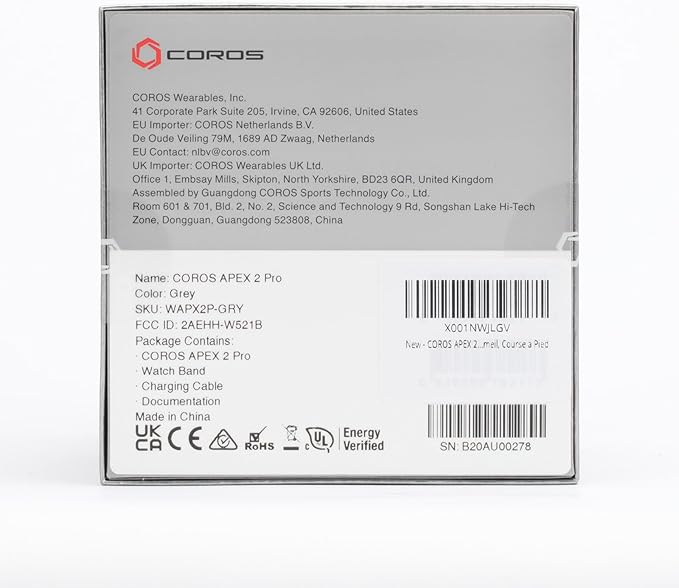 COROS APEX 2 Pro Outdoor GPS Watch, 1.3" Sapphire Titanium, 30-Day Battery Life, Dual-Freq GPS, On-Wrist Navigation, Offline Maps, Heart Rate Monitor, Track Sleep, Running, Biking, Climbing-Grey