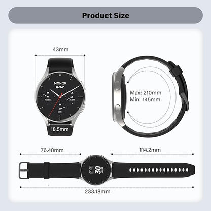 Smart Watch for Women Men, Built-in Alexa, GPS, HRV, VO2 Max, Blood Oxygen, Sleep & Stress Monitor, Compass, Altimeter, 1.32" AMOLED, Fitness & Women’s Health, iPhone Compatible
