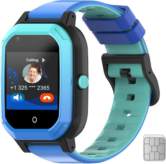 Wonlex GPS Smart Watch for Kids, 4G Smartwatch with SIM Card, 1.4" Phone Watch with Video Calls, Voice Chat, SOS, Camera, Pedometer, Alarm, Games for Boys Girls Aged 3-12 Years Old