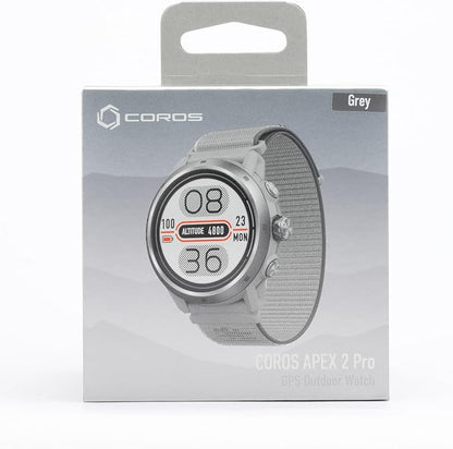 COROS APEX 2 Pro Outdoor GPS Watch, 1.3" Sapphire Titanium, 30-Day Battery Life, Dual-Freq GPS, On-Wrist Navigation, Offline Maps, Heart Rate Monitor, Track Sleep, Running, Biking, Climbing-Grey