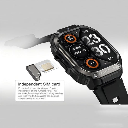 4G LTE GPS Smartwatch Phone for Men Women, SIM Card (Answer/Make Call), 2GB+16GB, Android 8.1 Activity Tracker with Heart Rate, App Store HD Camera Video Calling 2.13 inch AMOLED Screen