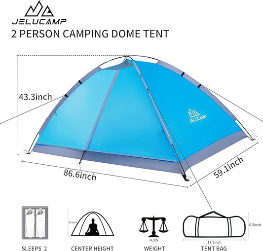 1/2/4/5/6 Person Dome Tents for Camping, Lightweight Portable Backpacking Tent, Small Easy Set Up Outdoor Waterproof Camping Hiking Tent for Adults