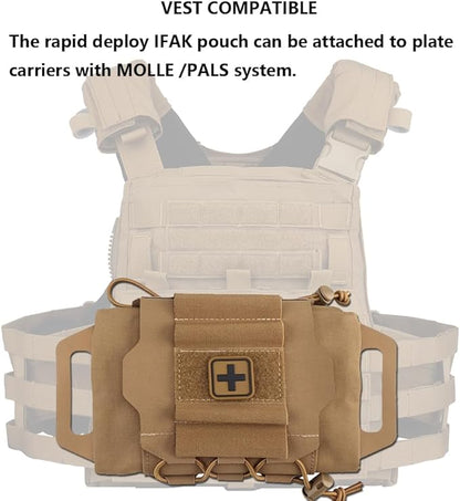 Tactical Medical Molle First Aid Pouch Two Piece System Micro Med kit Emergency Hunting Bag(Medium Size)