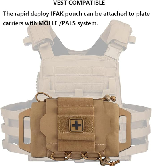 Tactical Medical Molle First Aid Pouch Two Piece System Micro Med kit Emergency Hunting Bag(Medium Size)