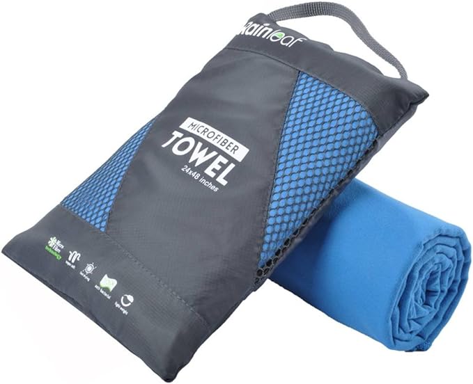 Rainleaf Microfiber Towel Perfect Travel & Gym & Camping Towel. Quick Dry - Super Absorbent - Ultra Compact - Lightweight. Suitable for Trip, Beach, Shower, Backpacking, Pool