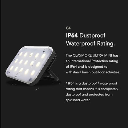 CLAYMORE Ultra Mini (Dark Gray) - Outdoor Rechargeable LED Light for Camping, Tent, Backpacking, Emergency and Industrial Use. Waterproof, Portable Lantern with USB-C, Up to 24 Hours Battery Life.