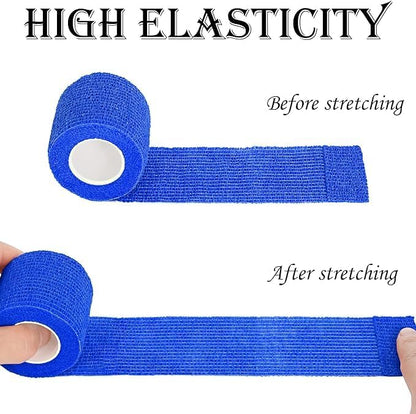 Self Adhesive Bandage Wrap-2 inches x 5 Yards(8 Pack) Self Adhering Bandage Wrap, Self Adherent Cohesive Wrap Bandages for Sports,for First Aid Tape,Sports Injuries (Light Blue)