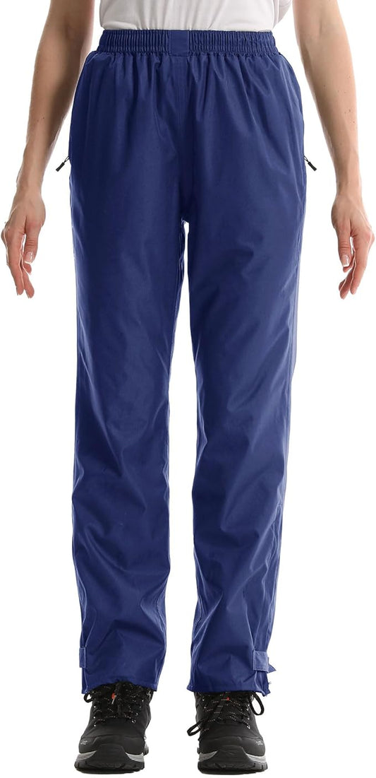 iCreek Women's Rain Pants Waterproof Rain Over Pants Hiking Pants Windproof Lightweight Outdoor for Golf, Fishing