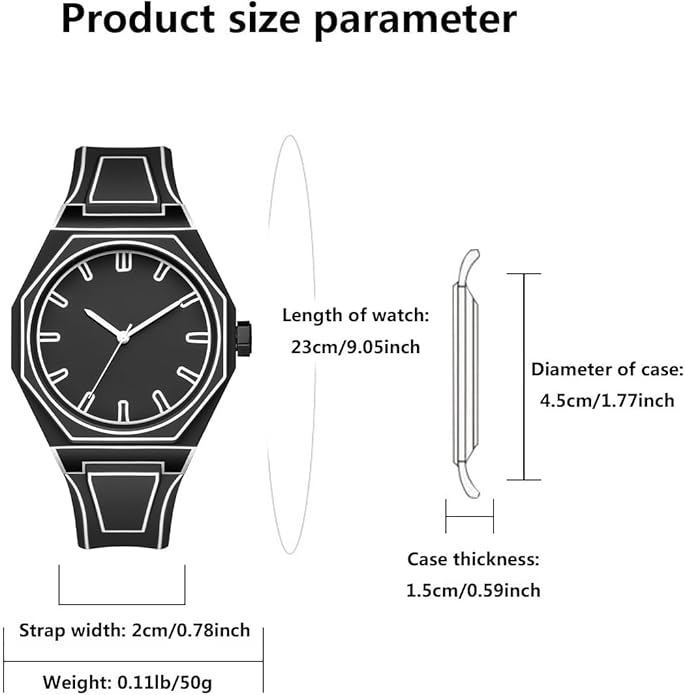 GORBEN Creative Sketch Watch Sports Fashion Quartz Minimalist Black and White Anime Series Watch