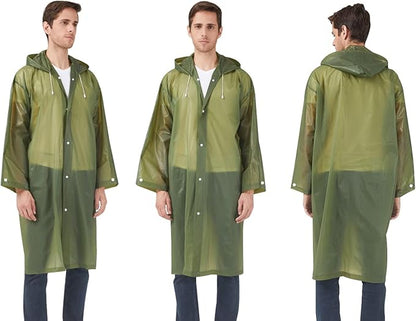 Rain Ponchos Raincoats for Adults Women Men, Reusable 2 Pack Rain Jacket Coats with Hood for Family Disney Camping Hiking