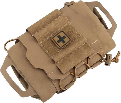 Tactical Medical Molle First Aid Pouch Two Piece System Micro Med kit Emergency Hunting Bag(Medium Size)