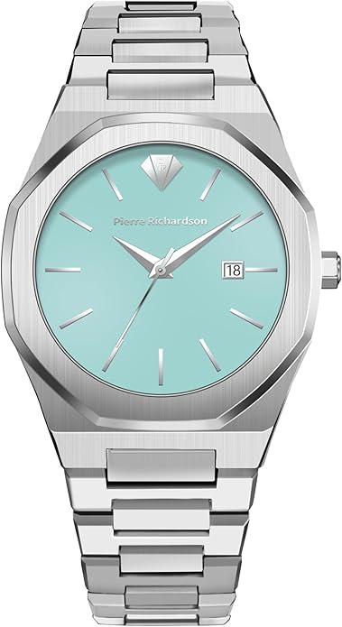 PIERRE RICHARDSON PR5428 Men’s Luxury Watch – Japanese Quartz Movement, Stainless Steel, 41mm, 5ATM Water Resistant, Scratch-Resistant Sapphire Crystal Glass – Classic Dress Watch for Men
