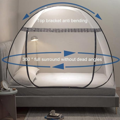 Mengersi Mosquito Net Tent for Bed,Pop-Up Bed Canopy with Net Bottom,Mosquito Netting Bed Tent for Kids Girls Boys,Bed,Suit for Indoor Outdoor (Twin XL,Gray)