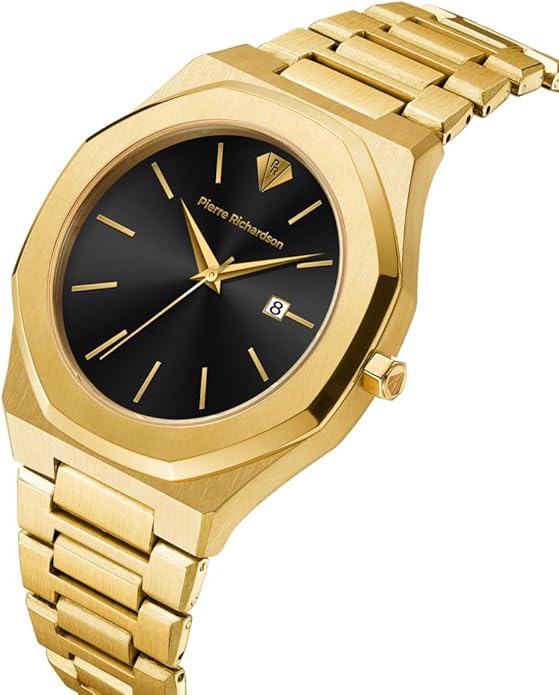 PIERRE RICHARDSON PR5428 Men’s Luxury Watch – Japanese Quartz Movement, Stainless Steel, 41mm, 5ATM Water Resistant, Scratch-Resistant Sapphire Crystal Glass – Classic Dress Watch for Men