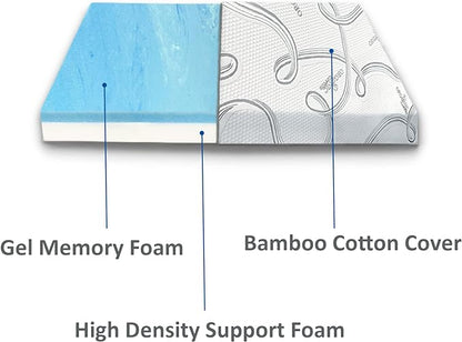 FoamRush 6-Inch Truck (32" x 29") Gel Memory Foam Mattress Replacement with Cover, Medium Firm, Comfort Pressure Relief and Support, Plush Cotton Cover, Made in USA, Travel Camper Trailer RV