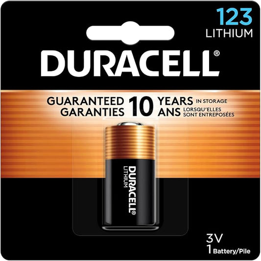 Duracell 123 Lithium Battery, 1 Count (Pack of 1), 123 3 Volt High Power Lithium Battery for Home Safety, Security Devices, High-Intensity Flashlights, Smoke Alarms, Home Automation