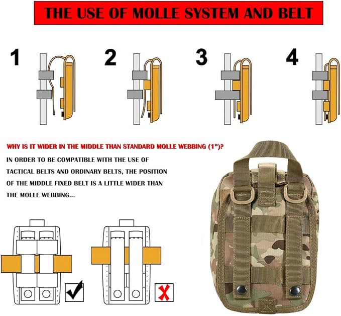 Molle First Aid Pouch Empty Medical Bag IFAK Tactical Rip-Away Pouches Small Bug Out Bags Trauma Medic Bag